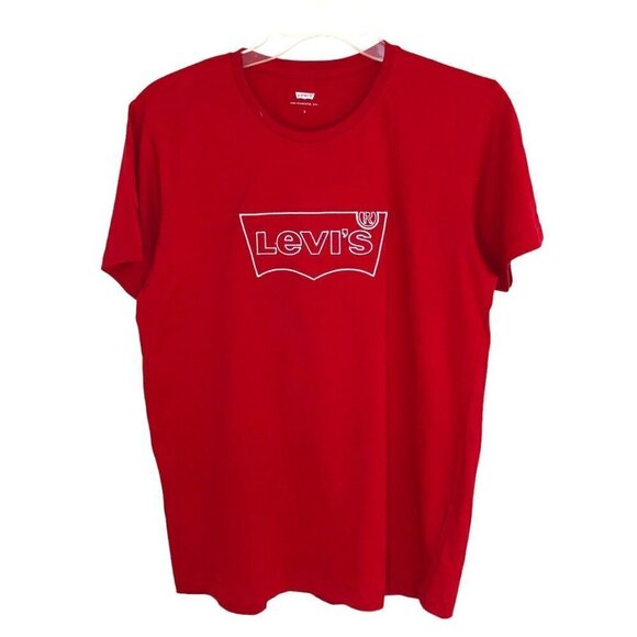 Levi's Tops - NWT Levi's Red Embroidery Logo Short Sleeve Crew Neck T-Shirt Women's Size S